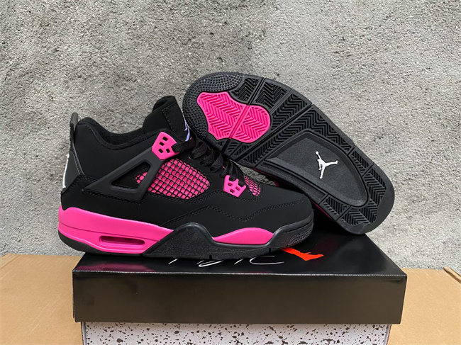 Men's Hot Sale Running weapon Air Jordan 4 Black/Pink Shoes 0177